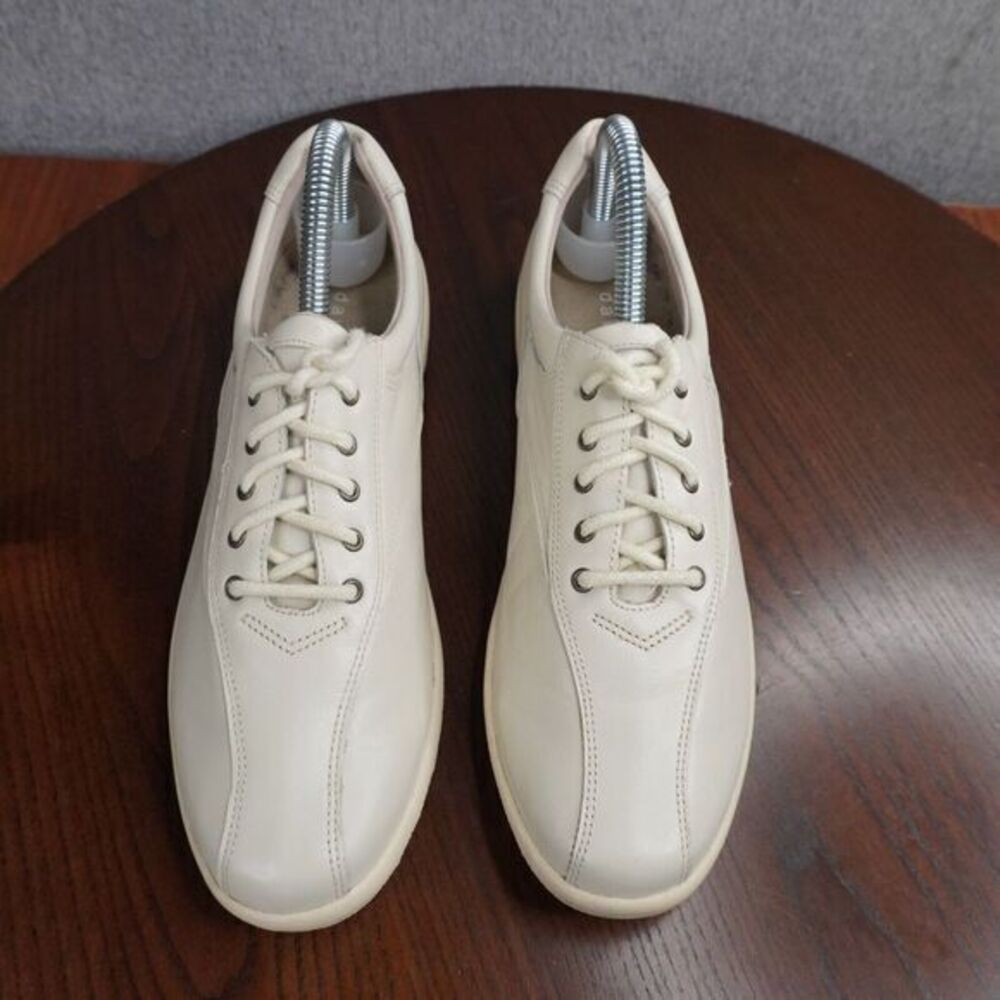 David Tate Walker Shoes Womens Size 8.5 SS Beige Leather Comfort Lace Up Sneaker - Picture 3 of 16